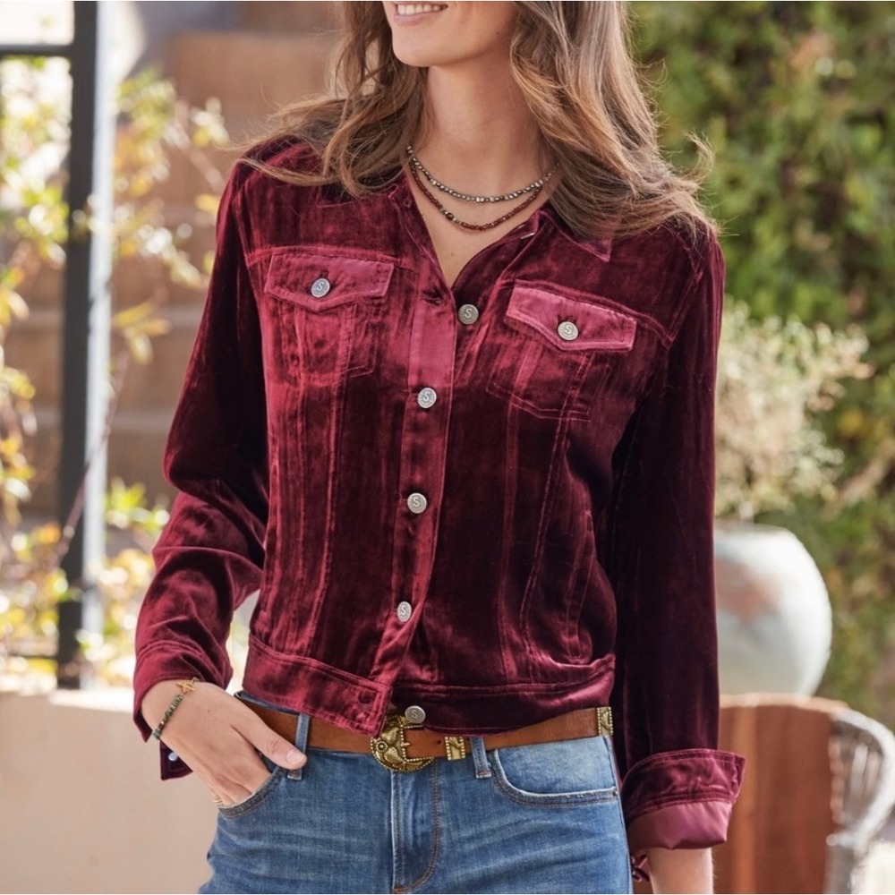 Sundance Wren Burgundy Velvet Jacket